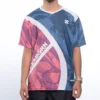 Exaborn Apex Short Sleeve Biru Magenta- kaos Dryfit Olahraga pria Badminton